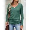 image:imageANRABESS Long Sleeve Shirts for Women V Neck Ruched Side Fall TopsForest Green