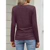 image:imageANRABESS Long Sleeve Shirts for Women V Neck Ruched Side Fall TopsMaroon