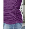 image:imageANRABESS Long Sleeve Shirts for Women V Neck Ruched Side Fall TopsPurple