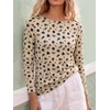 image:imageANRABESS Women Boat Neck Top Fall Long Sleeve Shirts Layer TeeApricot Black Floral