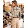 image:imageANRABESS Women Boat Neck Top Fall Long Sleeve Shirts Layer TeeApricot Black Floral