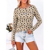 image:imageANRABESS Women Boat Neck Top Fall Long Sleeve Shirts Layer TeeApricot Black Floral