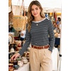 image:imageANRABESS Women Boat Neck Top Fall Long Sleeve Shirts Layer TeeBlack White Stripe