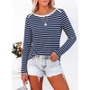 image:imageANRABESS Women Boat Neck Top Fall Long Sleeve Shirts Layer TeeBlue White Stripe