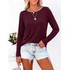 image:imageANRABESS Women Boat Neck Top Fall Long Sleeve Shirts Layer TeeBurgundy