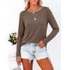 image:imageANRABESS Women Boat Neck Top Fall Long Sleeve Shirts Layer TeeLight Coffee