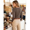 image:imageANRABESS Women Boat Neck Top Fall Long Sleeve Shirts Layer TeeLight Coffee
