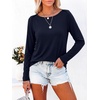 image:imageANRABESS Women Boat Neck Top Fall Long Sleeve Shirts Layer TeeNavy Blue