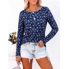 image:imageANRABESS Women Boat Neck Top Fall Long Sleeve Shirts Layer TeeRoayl Blue Floral