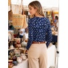 image:imageANRABESS Women Boat Neck Top Fall Long Sleeve Shirts Layer TeeRoayl Blue Floral