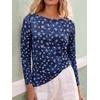image:imageANRABESS Women Boat Neck Top Fall Long Sleeve Shirts Layer TeeRoayl Blue Floral