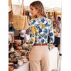 image:imageANRABESS Women Boat Neck Top Fall Long Sleeve Shirts Layer TeeWhite Yellow Floral