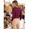 image:imageANRABESS Women Boat Neck Top Fall Long Sleeve Shirts Layer TeeWine Black Floral