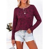 image:imageANRABESS Women Boat Neck Top Fall Long Sleeve Shirts Layer TeeWine Black Floral