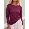image:imageANRABESS Women Boat Neck Top Fall Long Sleeve Shirts Layer TeeWine Black Floral