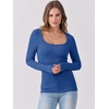 image:imageANRABESS Women Long Sleeve Shirts Scoop Neck Fall Ribbed TopsBlue