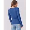 image:imageANRABESS Women Long Sleeve Shirts Scoop Neck Fall Ribbed TopsBlue