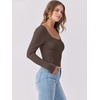 image:imageANRABESS Women Long Sleeve Shirts Scoop Neck Fall Ribbed TopsCoffee
