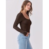 image:imageANRABESS Women Long Sleeve Shirts Scoop Neck Fall Ribbed TopsDark Brown