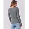 image:imageANRABESS Women Long Sleeve Shirts Scoop Neck Fall Ribbed TopsDark Grey