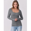 image:imageANRABESS Women Long Sleeve Shirts Scoop Neck Fall Ribbed TopsDark Grey