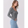 image:imageANRABESS Women Long Sleeve Shirts Scoop Neck Fall Ribbed TopsDark Grey