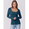 image:imageANRABESS Women Long Sleeve Shirts Scoop Neck Fall Ribbed TopsDeep Blue