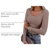 image:imageANRABESS Women Long Sleeve Shirts Scoop Neck Fall Ribbed TopsDeep Brown