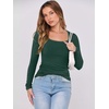image:imageANRABESS Women Long Sleeve Shirts Scoop Neck Fall Ribbed TopsDeep Green