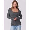 image:imageANRABESS Women Long Sleeve Shirts Scoop Neck Fall Ribbed TopsDeep Grey