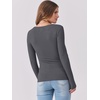 image:imageANRABESS Women Long Sleeve Shirts Scoop Neck Fall Ribbed TopsDeep Grey