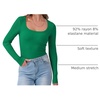 image:imageANRABESS Women Long Sleeve Shirts Scoop Neck Fall Ribbed TopsGreen