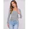 image:imageANRABESS Women Long Sleeve Shirts Scoop Neck Fall Ribbed TopsGrey