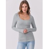 image:imageANRABESS Women Long Sleeve Shirts Scoop Neck Fall Ribbed TopsGrey