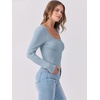image:imageANRABESS Women Long Sleeve Shirts Scoop Neck Fall Ribbed TopsGrey Blue