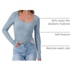 image:imageANRABESS Women Long Sleeve Shirts Scoop Neck Fall Ribbed TopsGrey Blue