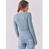 image:imageANRABESS Women Long Sleeve Shirts Scoop Neck Fall Ribbed TopsGrey Blue