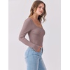 image:imageANRABESS Women Long Sleeve Shirts Scoop Neck Fall Ribbed TopsGrey Pink