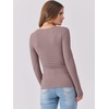 image:imageANRABESS Women Long Sleeve Shirts Scoop Neck Fall Ribbed TopsGrey Pink