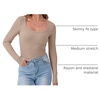 image:imageANRABESS Women Long Sleeve Shirts Scoop Neck Fall Ribbed TopsKhaki