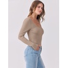 image:imageANRABESS Women Long Sleeve Shirts Scoop Neck Fall Ribbed TopsKhaki