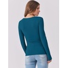 image:imageANRABESS Women Long Sleeve Shirts Scoop Neck Fall Ribbed TopsLake Blue