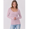 image:imageANRABESS Women Long Sleeve Shirts Scoop Neck Fall Ribbed TopsLight Pink