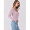 image:imageANRABESS Women Long Sleeve Shirts Scoop Neck Fall Ribbed TopsLight Pink