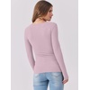 image:imageANRABESS Women Long Sleeve Shirts Scoop Neck Fall Ribbed TopsLight Pink