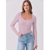 image:imageANRABESS Women Long Sleeve Shirts Scoop Neck Fall Ribbed TopsLight Pink