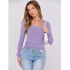 image:imageANRABESS Women Long Sleeve Shirts Scoop Neck Fall Ribbed TopsLight Purple