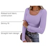 image:imageANRABESS Women Long Sleeve Shirts Scoop Neck Fall Ribbed TopsLight Purple