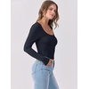 image:imageANRABESS Women Long Sleeve Shirts Scoop Neck Fall Ribbed TopsNavy Blue