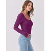 image:imageANRABESS Women Long Sleeve Shirts Scoop Neck Fall Ribbed TopsPurple